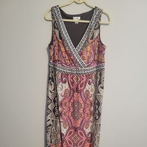 1X cj banks brown, pinks and orange dress